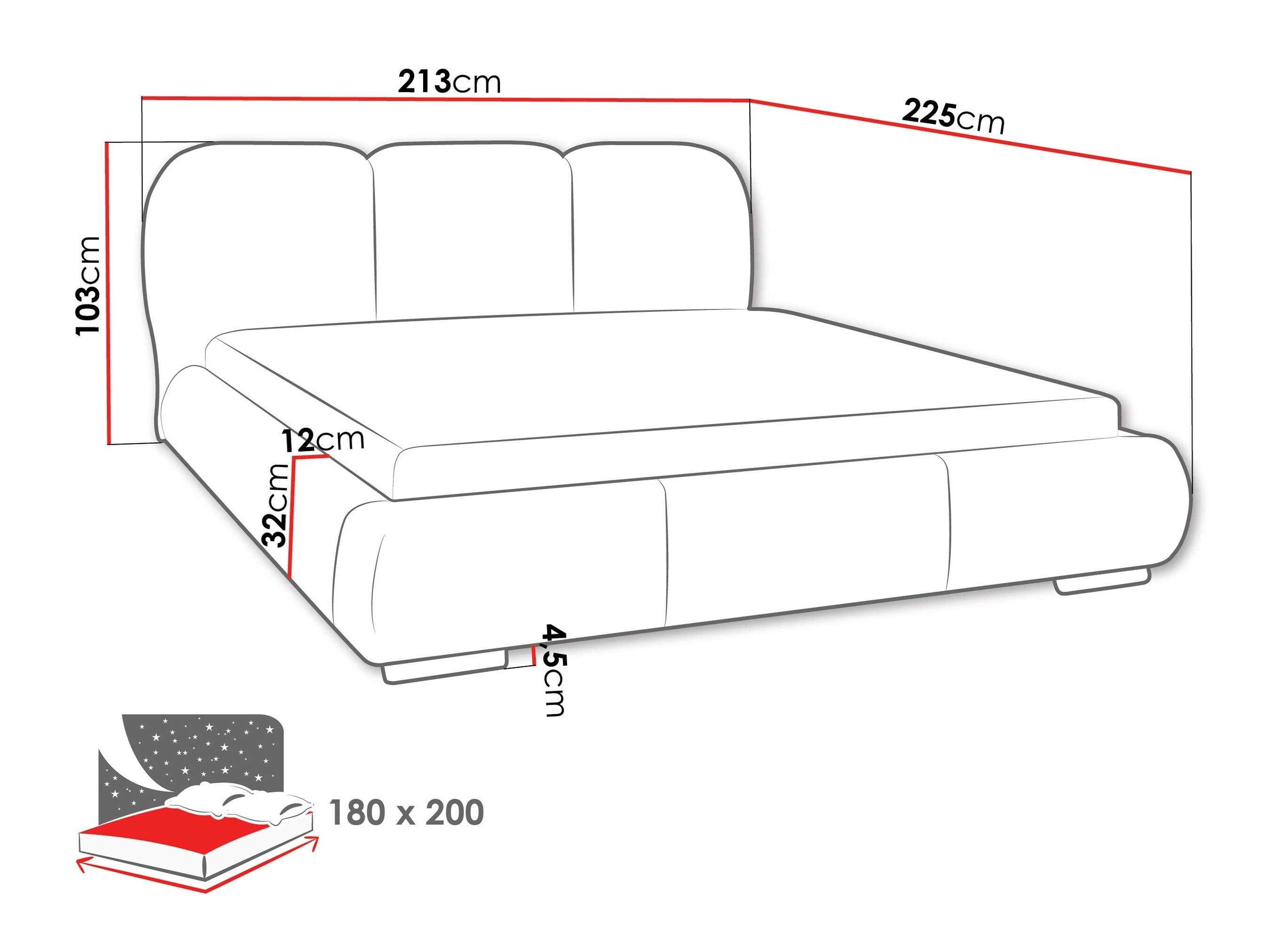 Bed TrendyNest Navium (Coral 45)