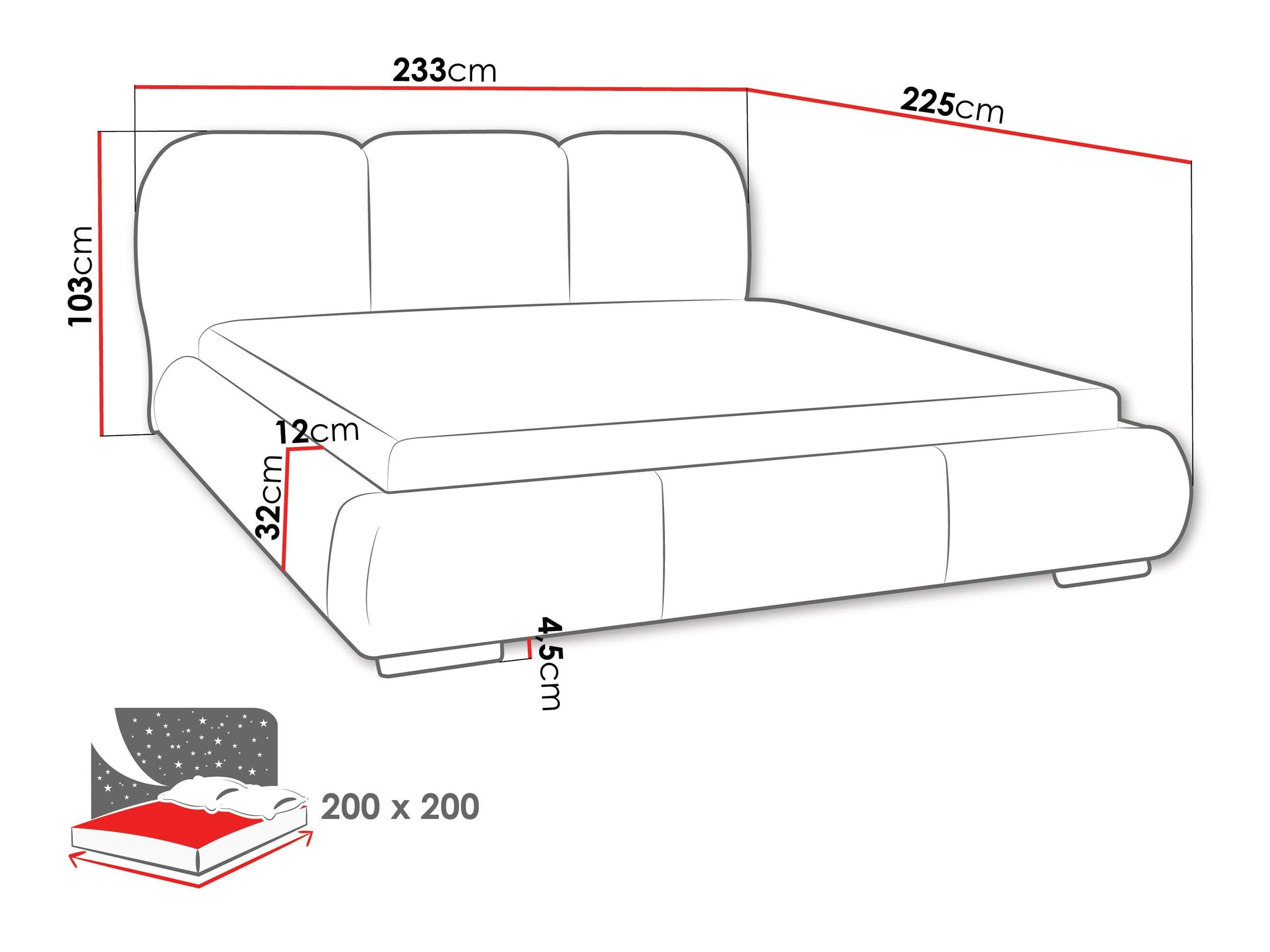 Bed TrendyNest Navium (Coral 45)