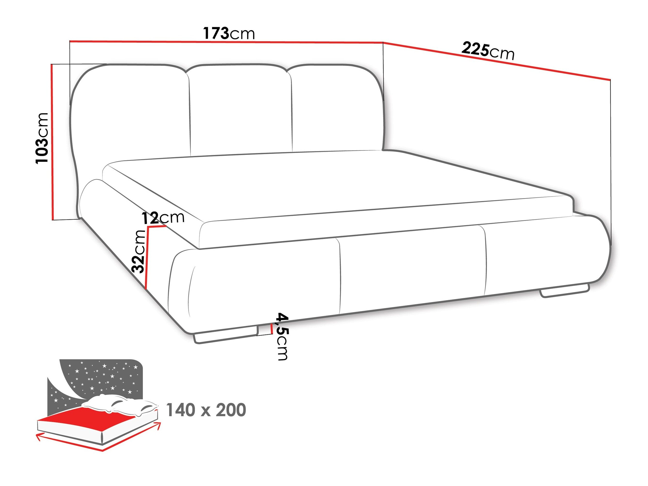 Bed TrendyNest Navium (Coral 55)