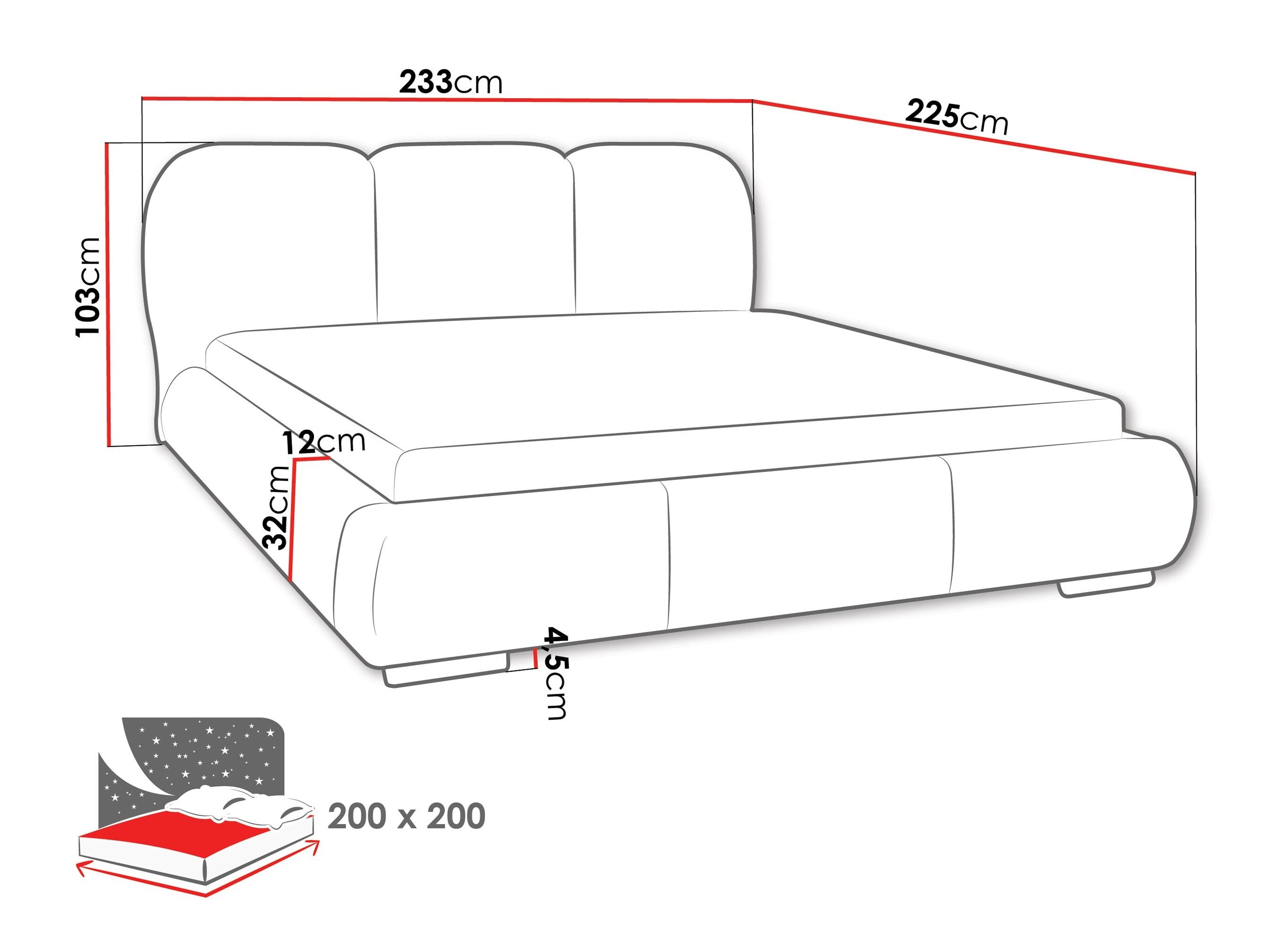 Bed TrendyNest Navium (Coral 55)