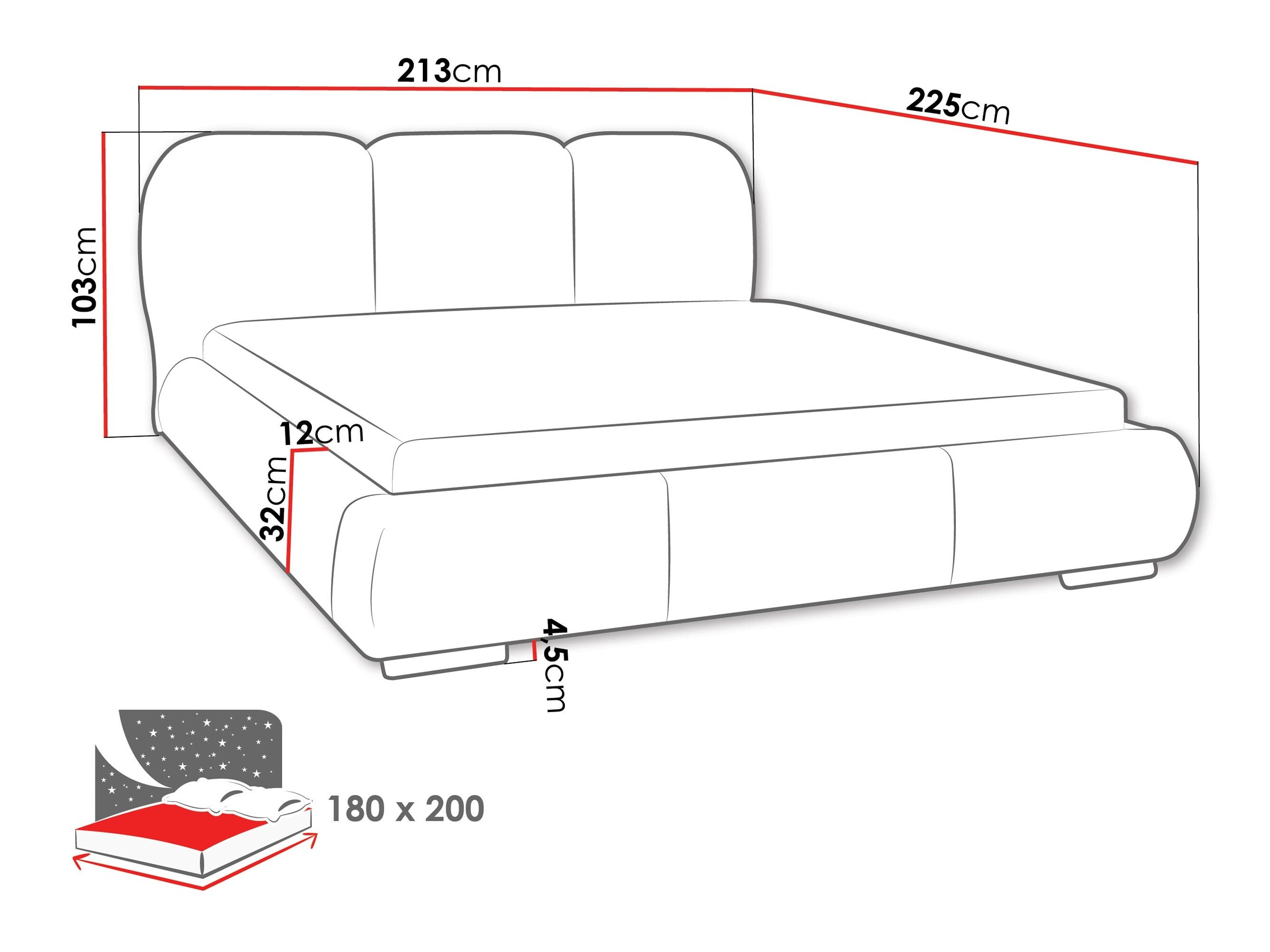Bed TrendyNest Navium (Coral 65)