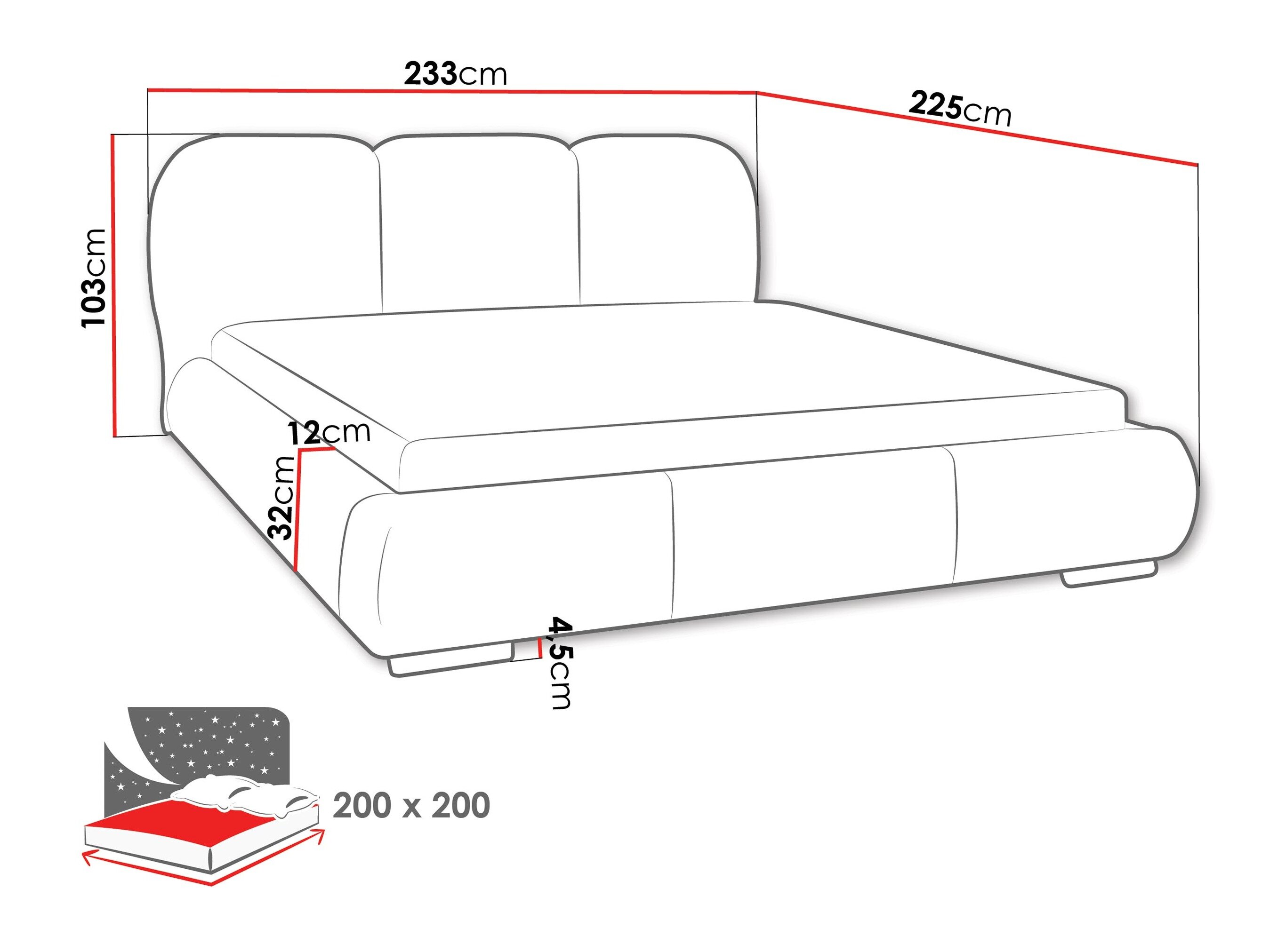 Bed TrendyNest Navium (Coral 65)
