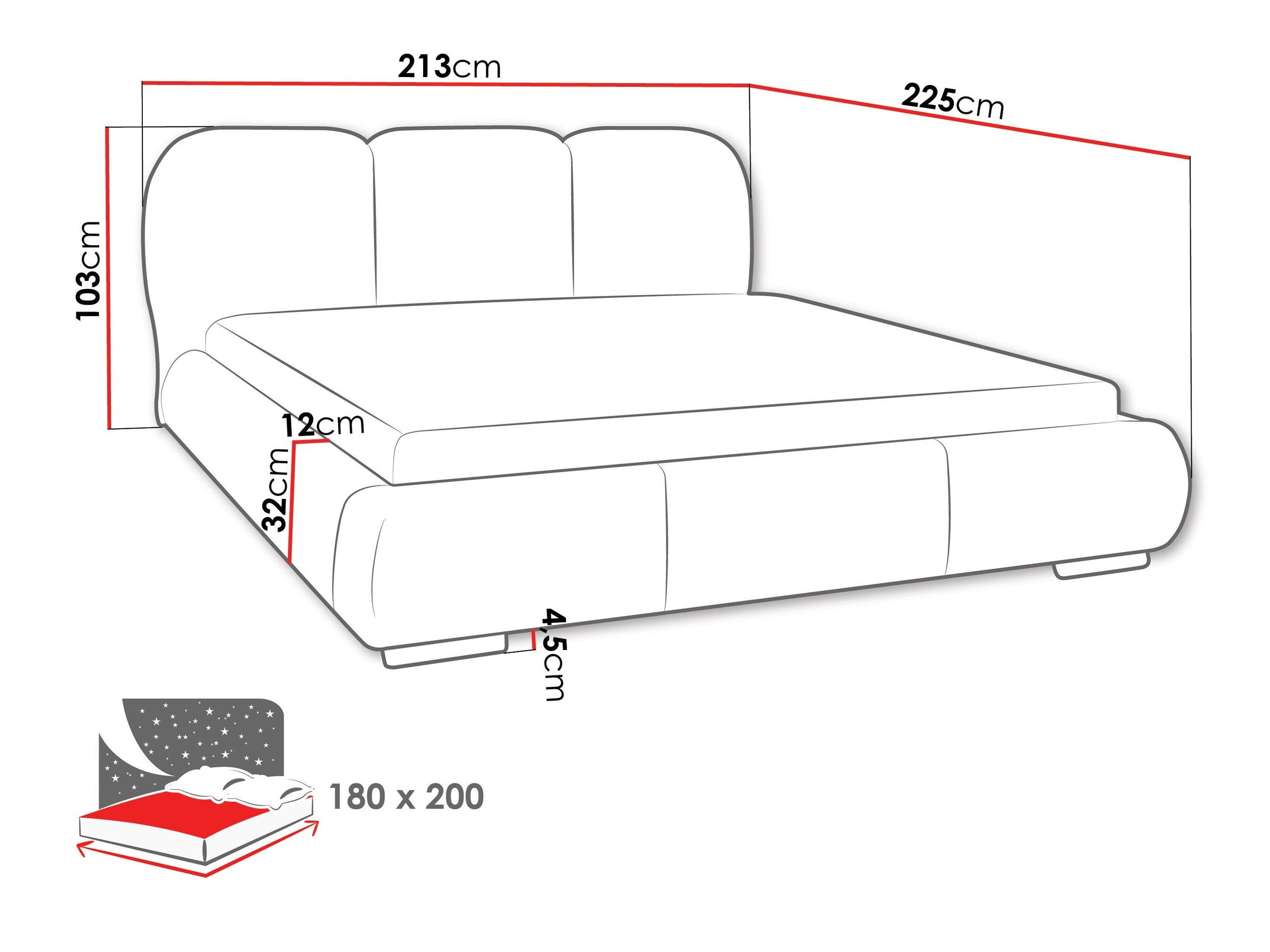 Bed TrendyNest Navium (Coral 75)