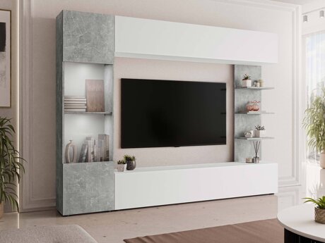 Stuemøbelsæt Comfivo 210 (Hvid + Beton)