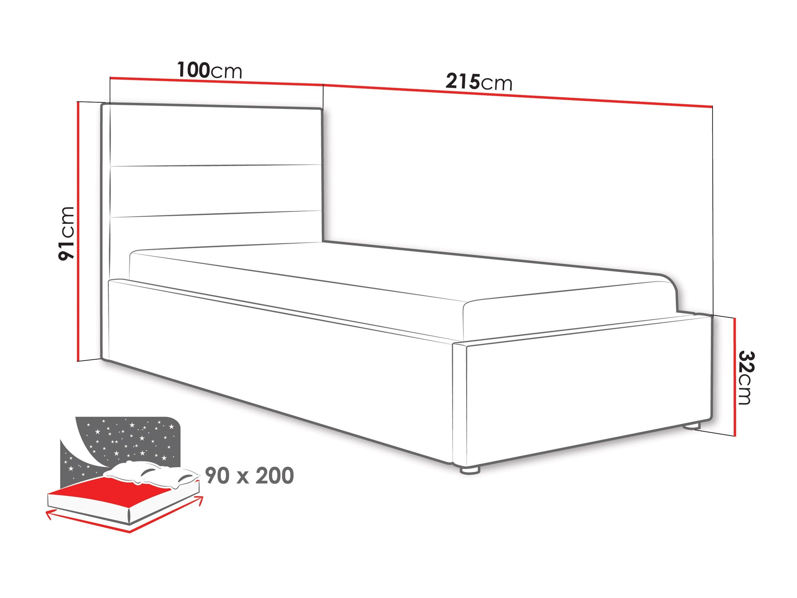 Bed Comfivo Fabos II (Hlr 05)