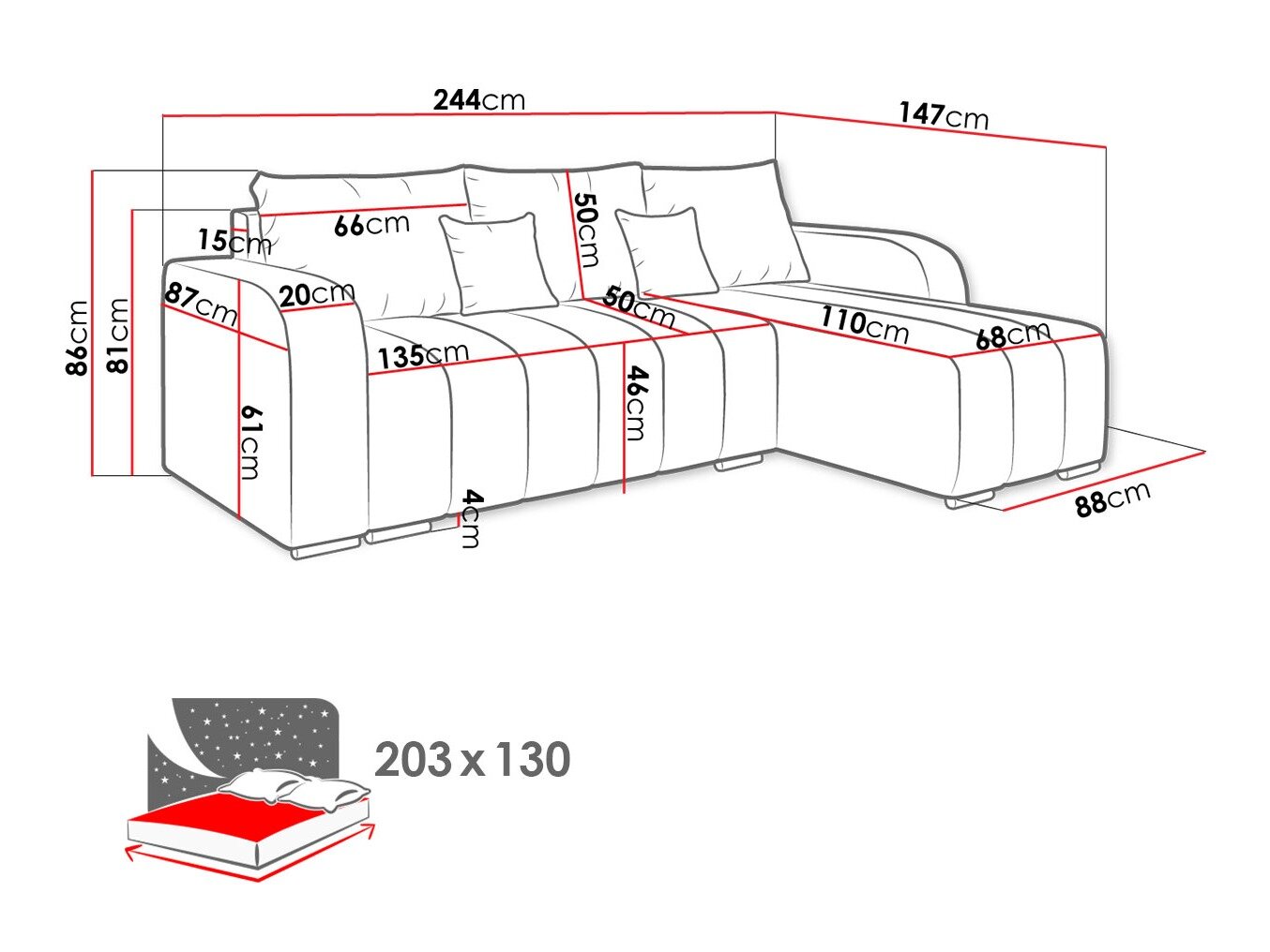 Hjørnesofa Arvada 123 (Lambi 06)