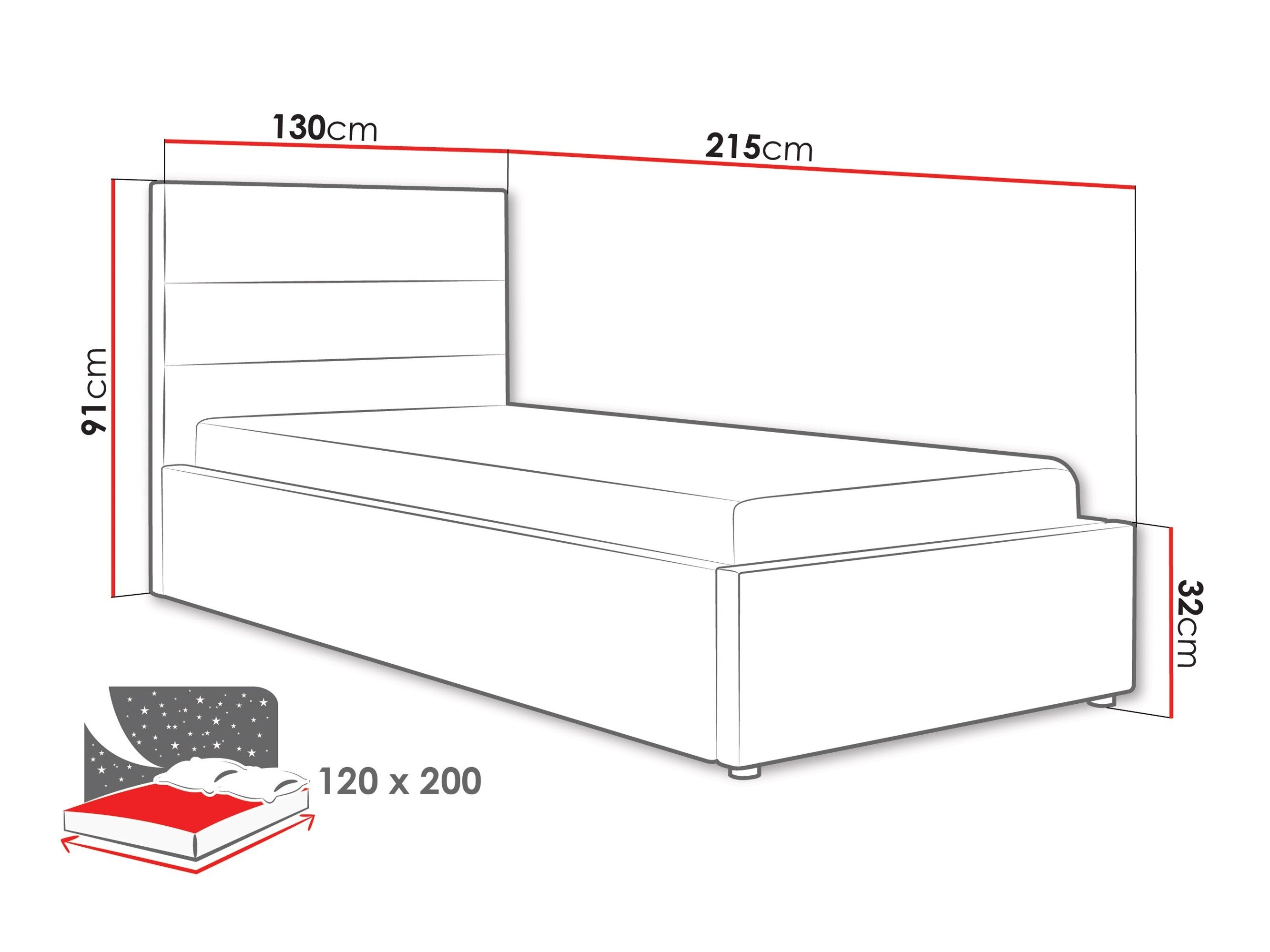 Bed Comfivo Fabos II (Hlr 05)