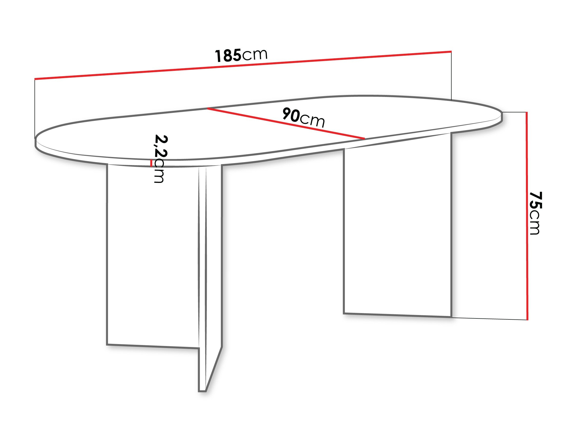 Bord Comfivo 508 (Sort marmor + Sort)