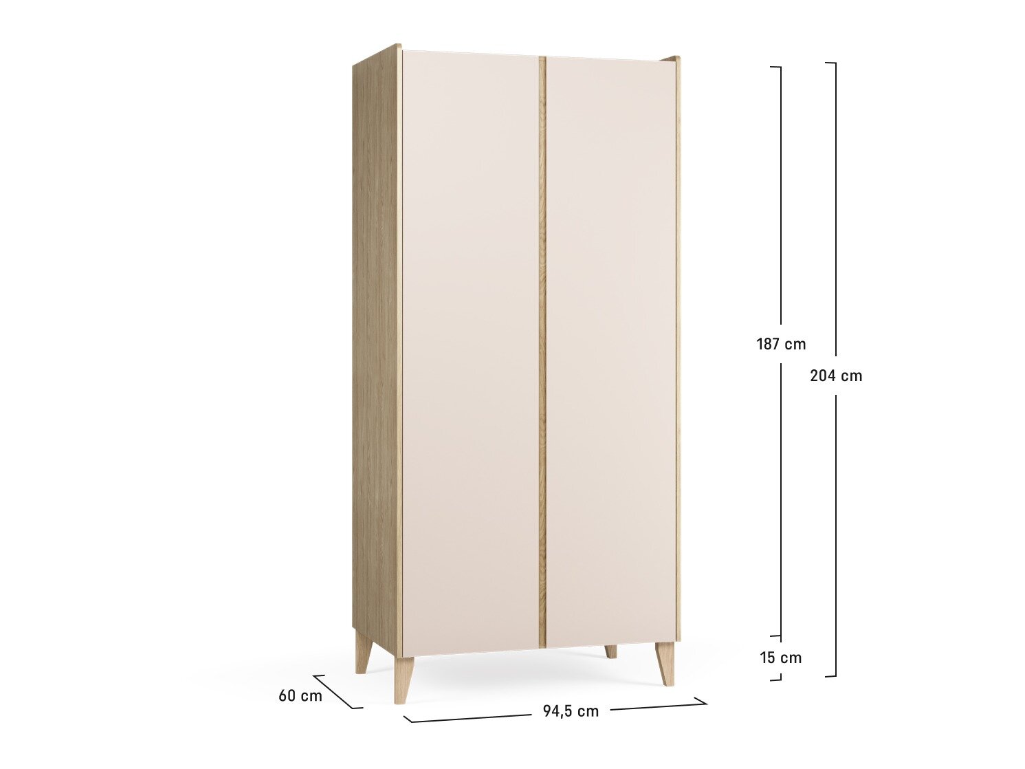 Garderobna omara Velrome 109 (Hrast + Bež)