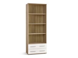 Boekenkast Cirveso 108 (Sonoma eik + Glanzend wit)