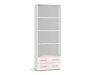 Boekenkast Cirveso 108 (Wit + Glanzend wit)