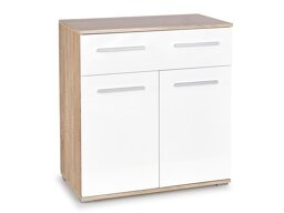 Ladekast Cirveso 100 (Sonoma eik + Glanzend wit)