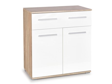 Ladekast Cirveso 100 (Sonoma eik + Glanzend wit)