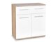 Ladekast Cirveso 100 (Sonoma eik + Glanzend wit)