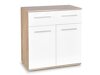 Ladekast Cirveso 100 (Sonoma eik + Glanzend wit)