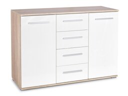 Ladekast Cirveso 103 (Sonoma eik + Glanzend wit)