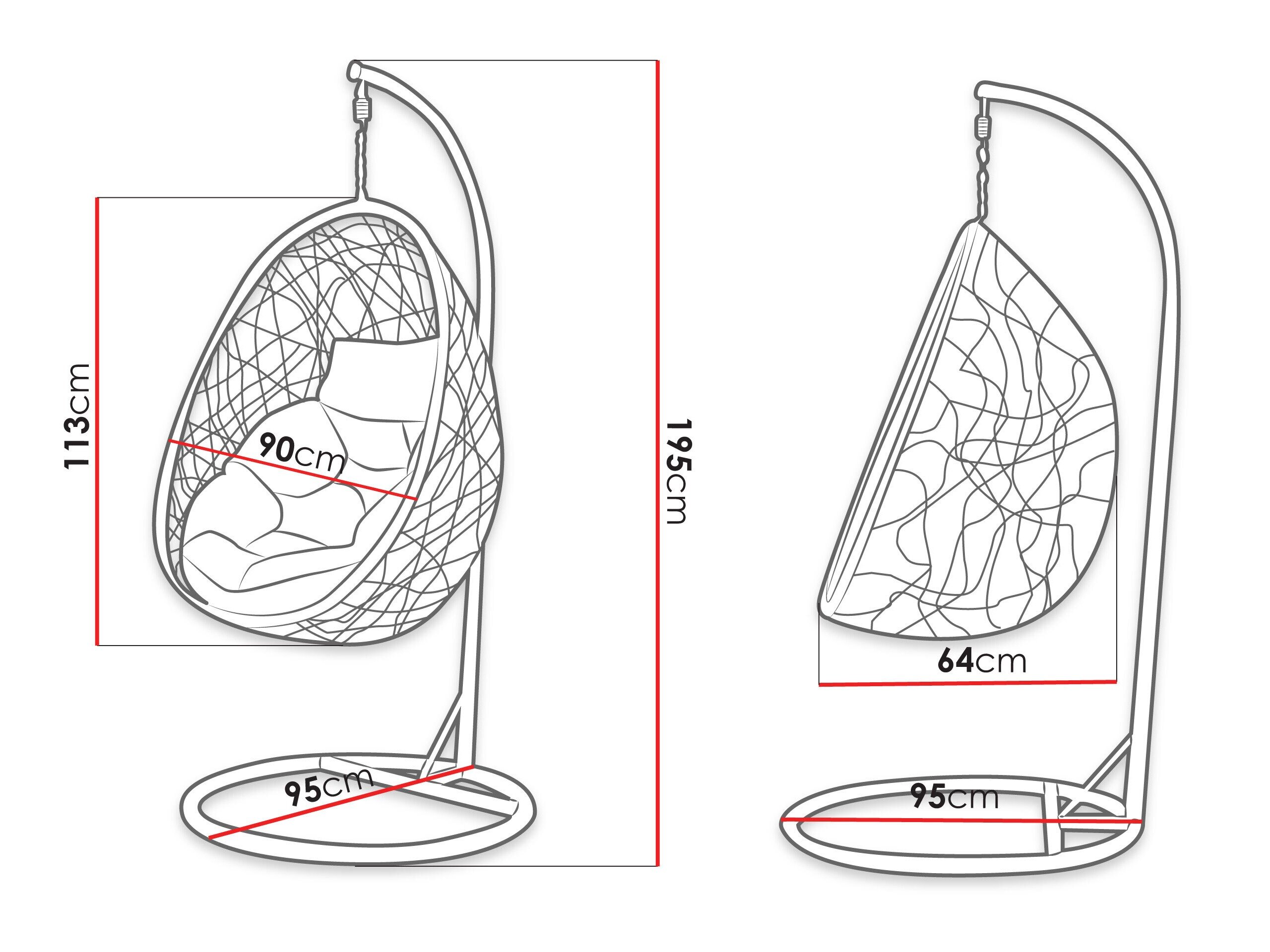 Hængestol Comfivo Undtudo (Sort + Fløde)