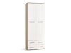 Boekenkast Cirveso 107 (Sonoma eik + Glanzend wit)