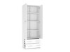 Boekenkast Cirveso 107 (Wit + Glanzend wit)