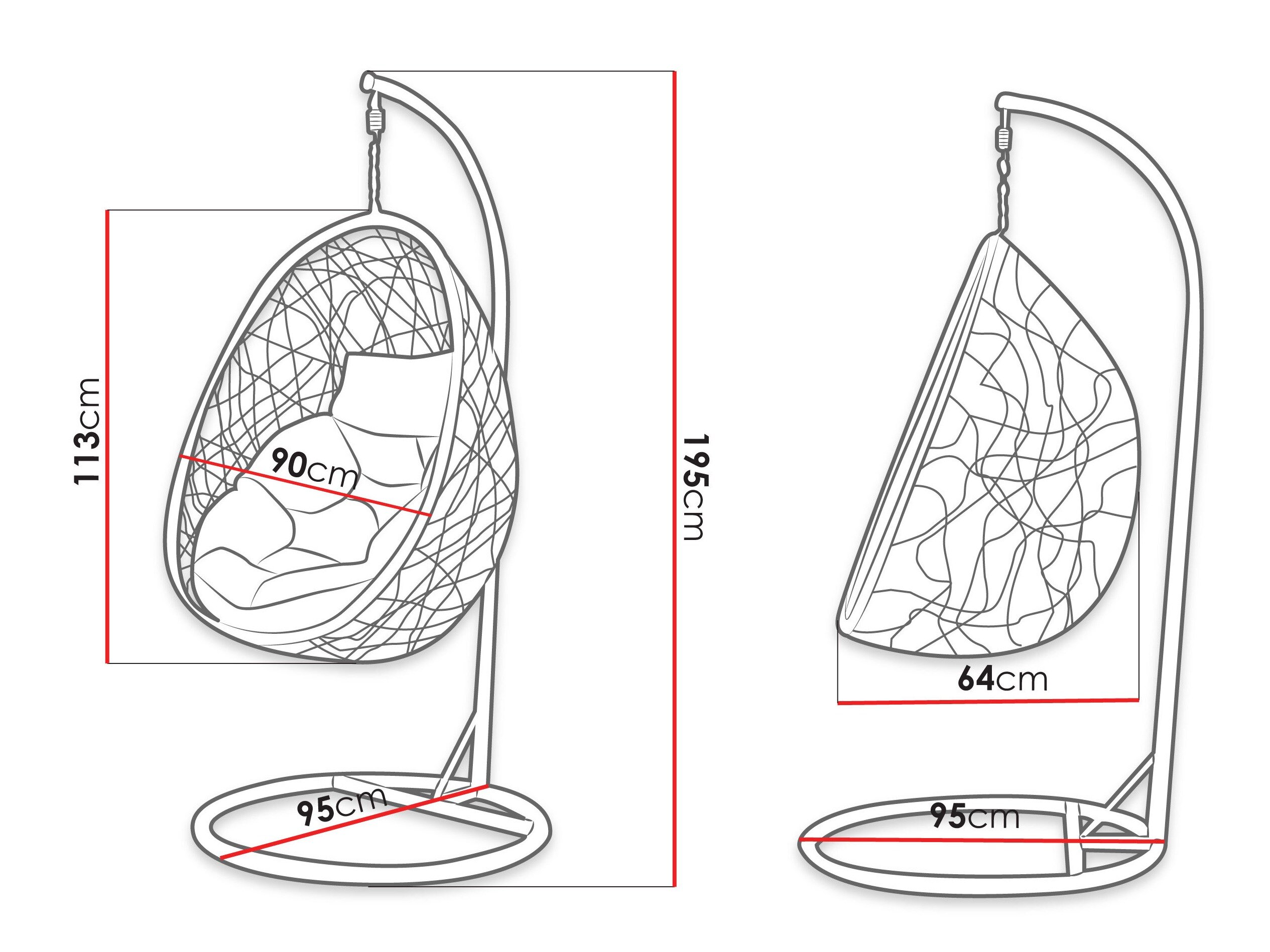 Hængestol Comfivo Undtudo (Mørkegrå + Grå)