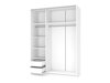 Kledingkast Cirveso 110 (Wit + Glanzend wit)