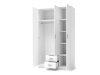 Kledingkast Cirveso 113 (Wit + Glanzend wit)
