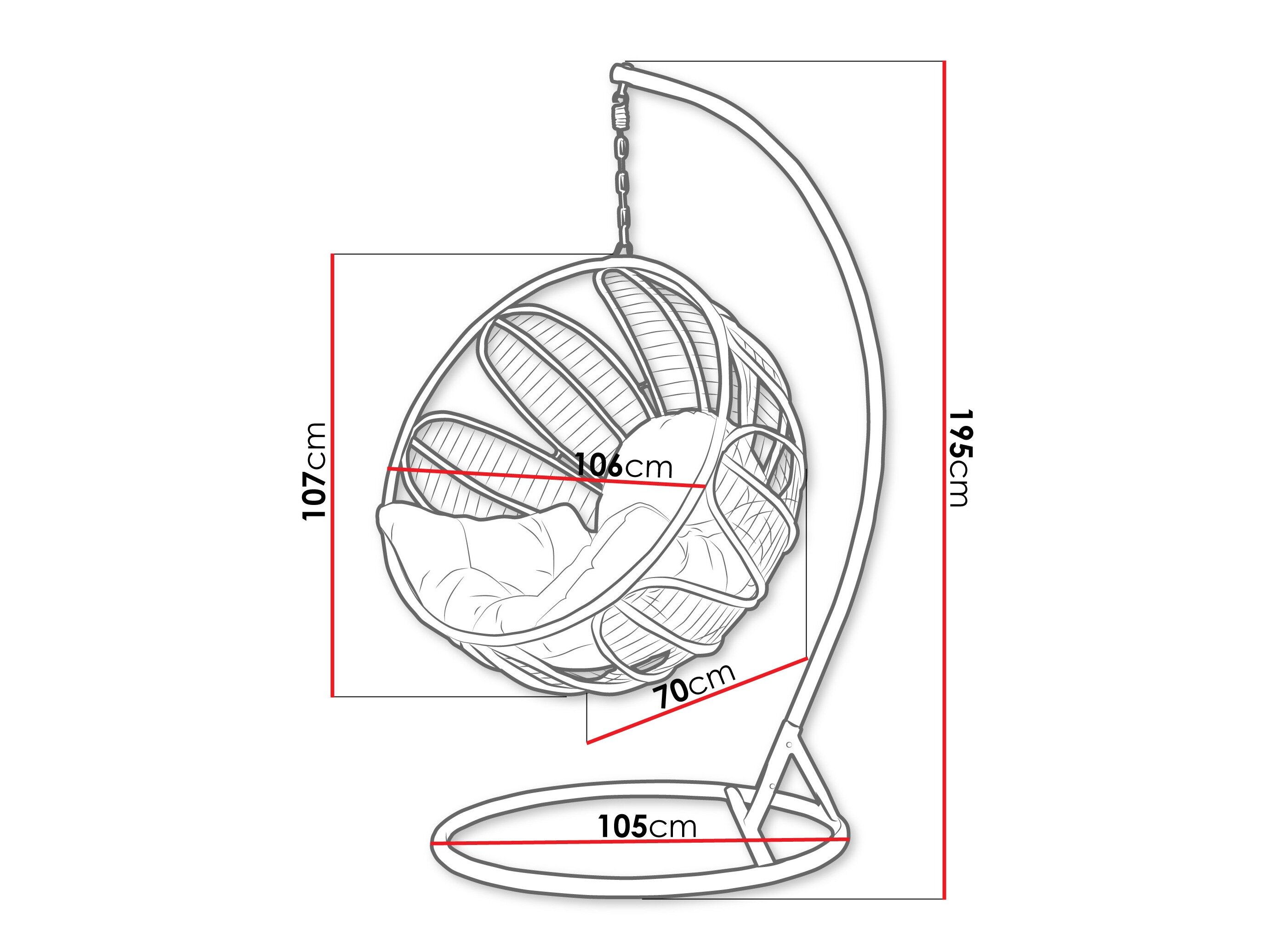 Hængestol Comfivo Ingenium (Mørkegrøn + Grøn)