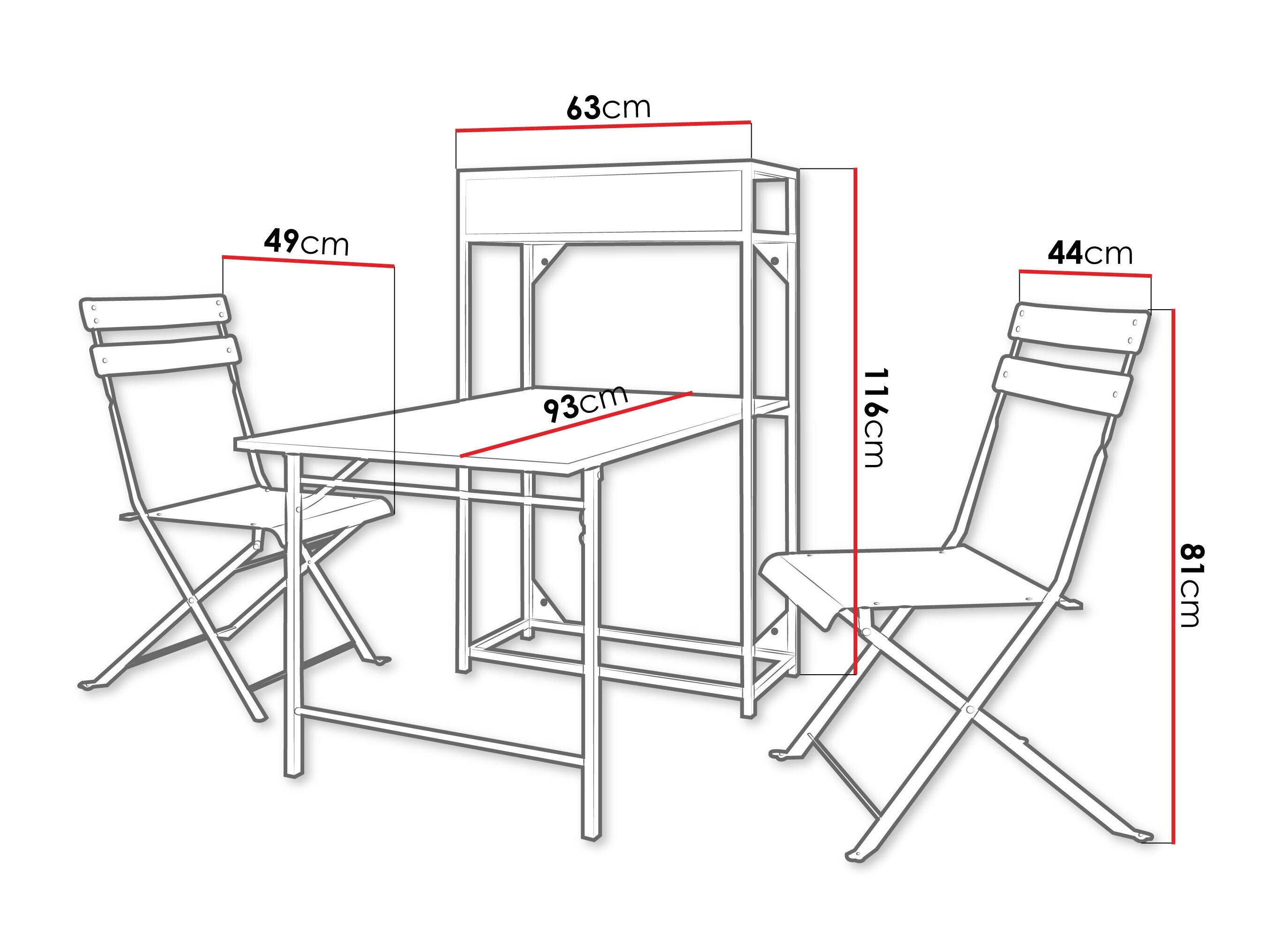 Balkonsæt Lenitus (Sort)