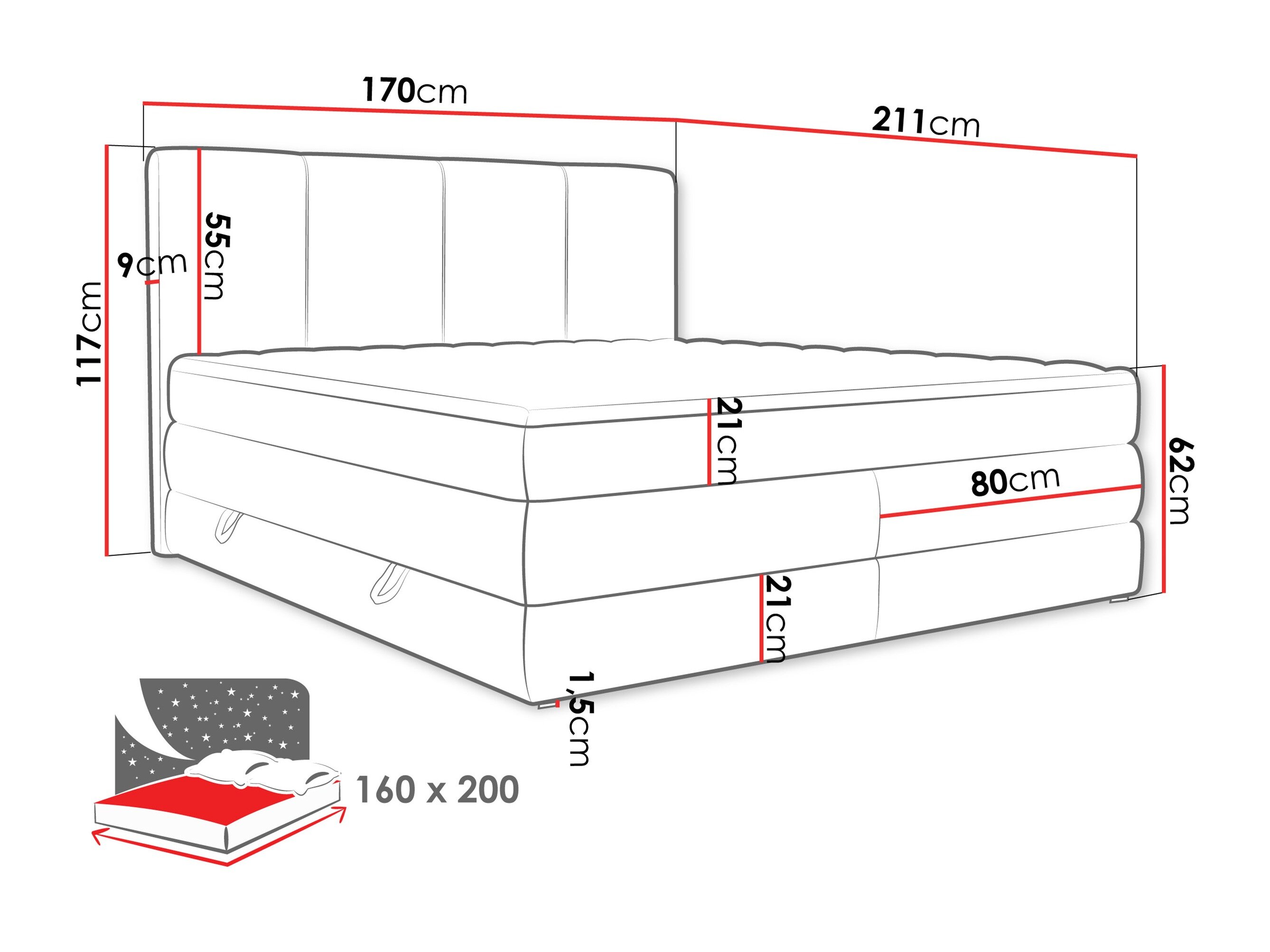 Boxspring ComfiDream Caelion (Onega 03)