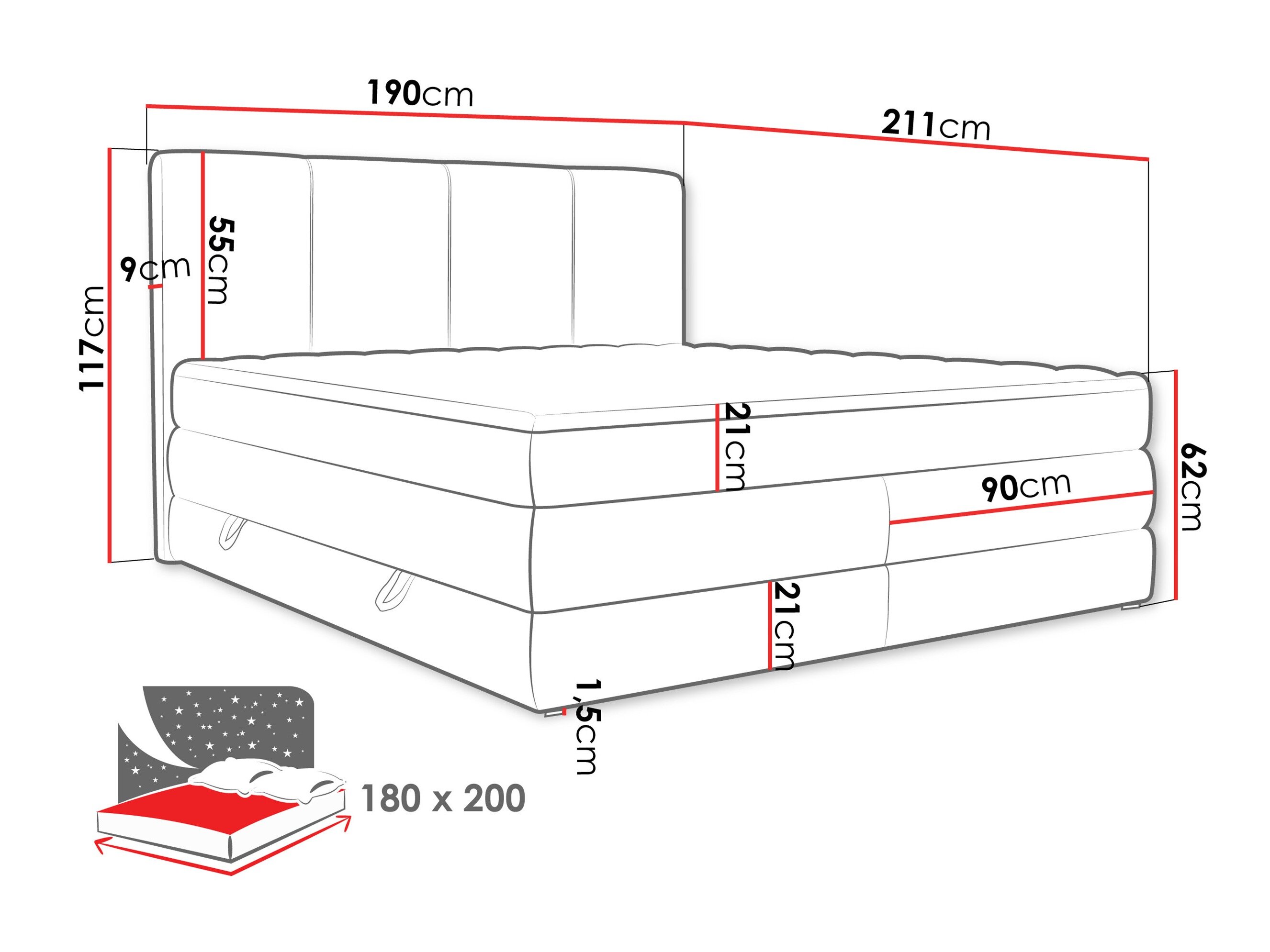 Boxspring ComfiDream Caelion (Onega 03)