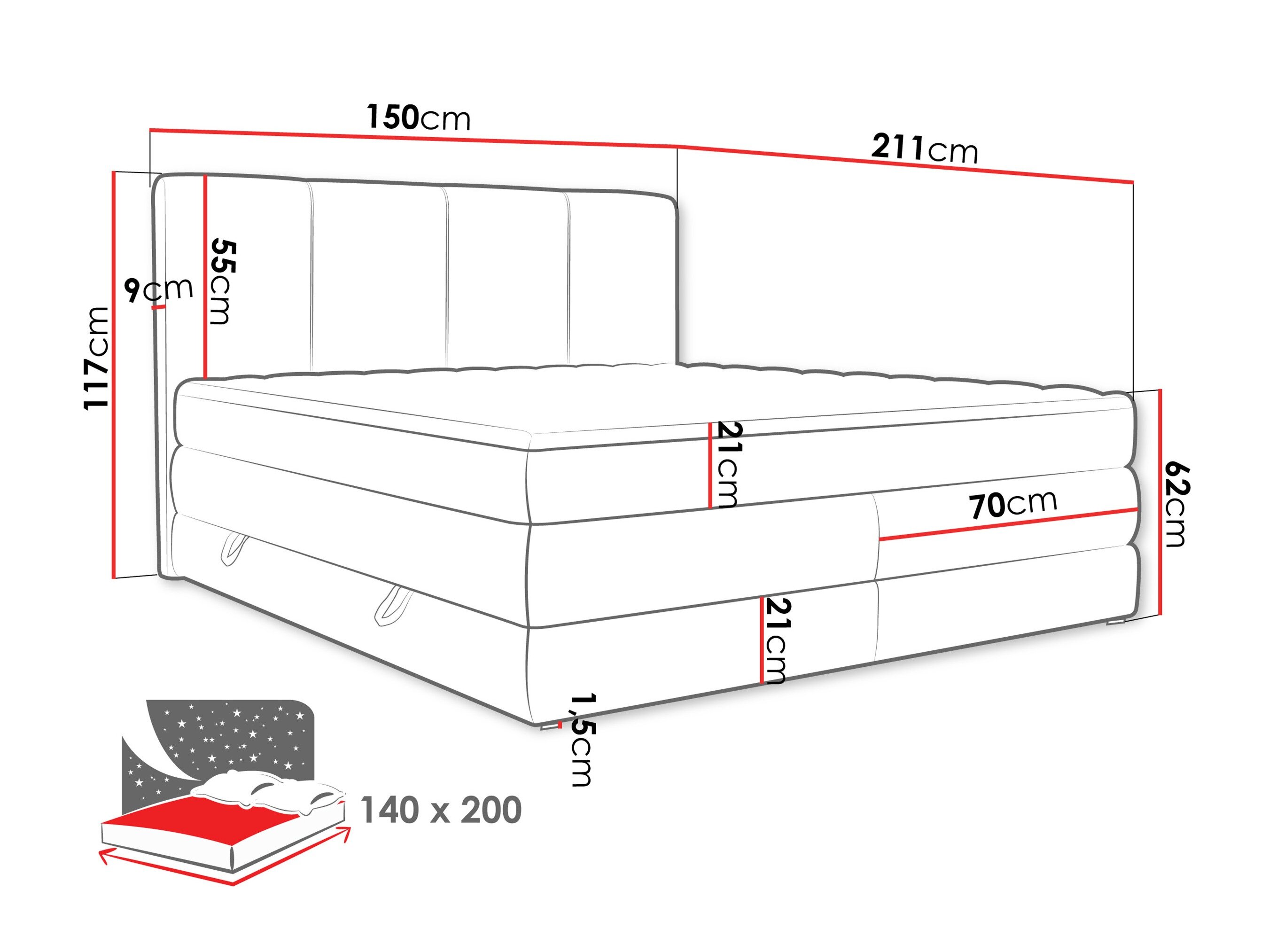 Boxspring ComfiDream Caelion (Onega 11)