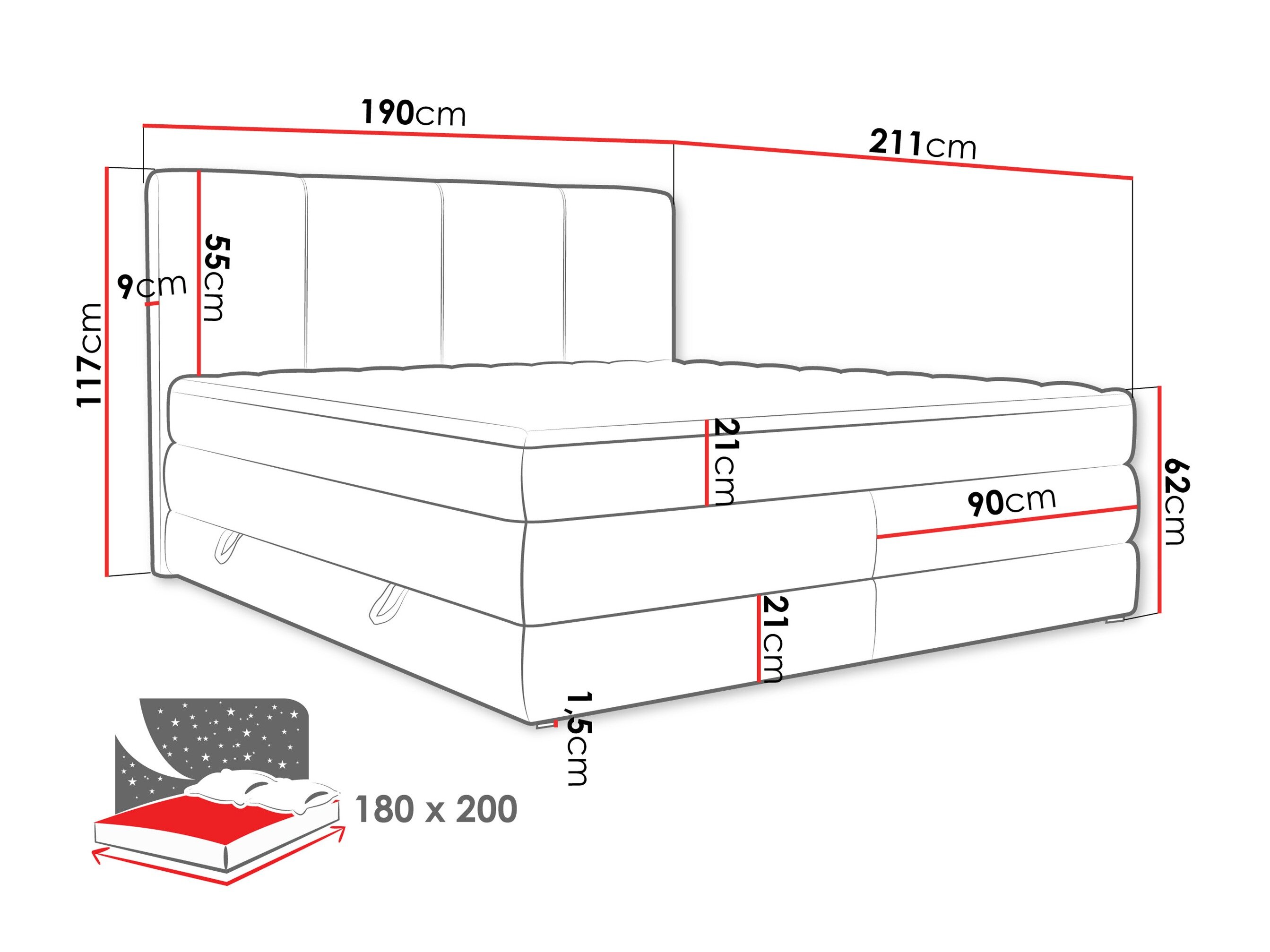 Boxspring ComfiDream Caelion (Onega 11)