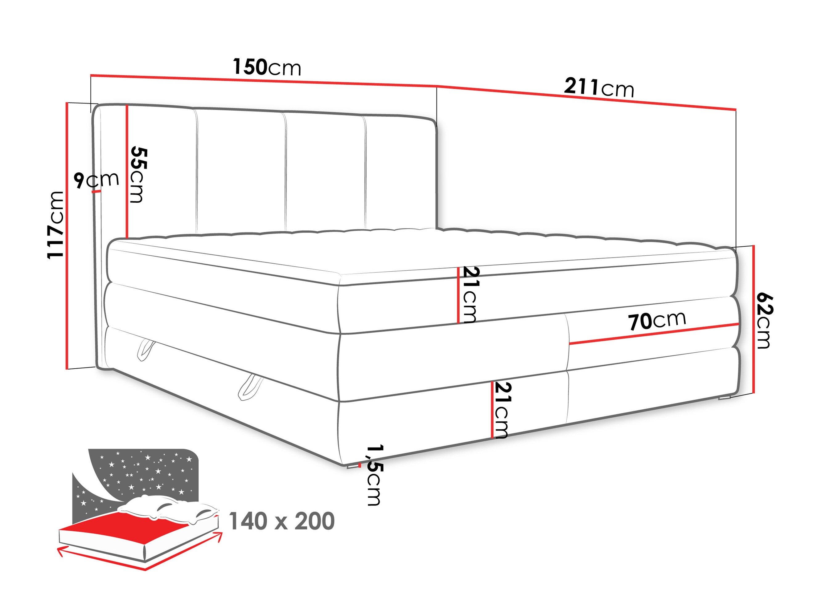 Boxspring ComfiDream Caelion (Onega 18)