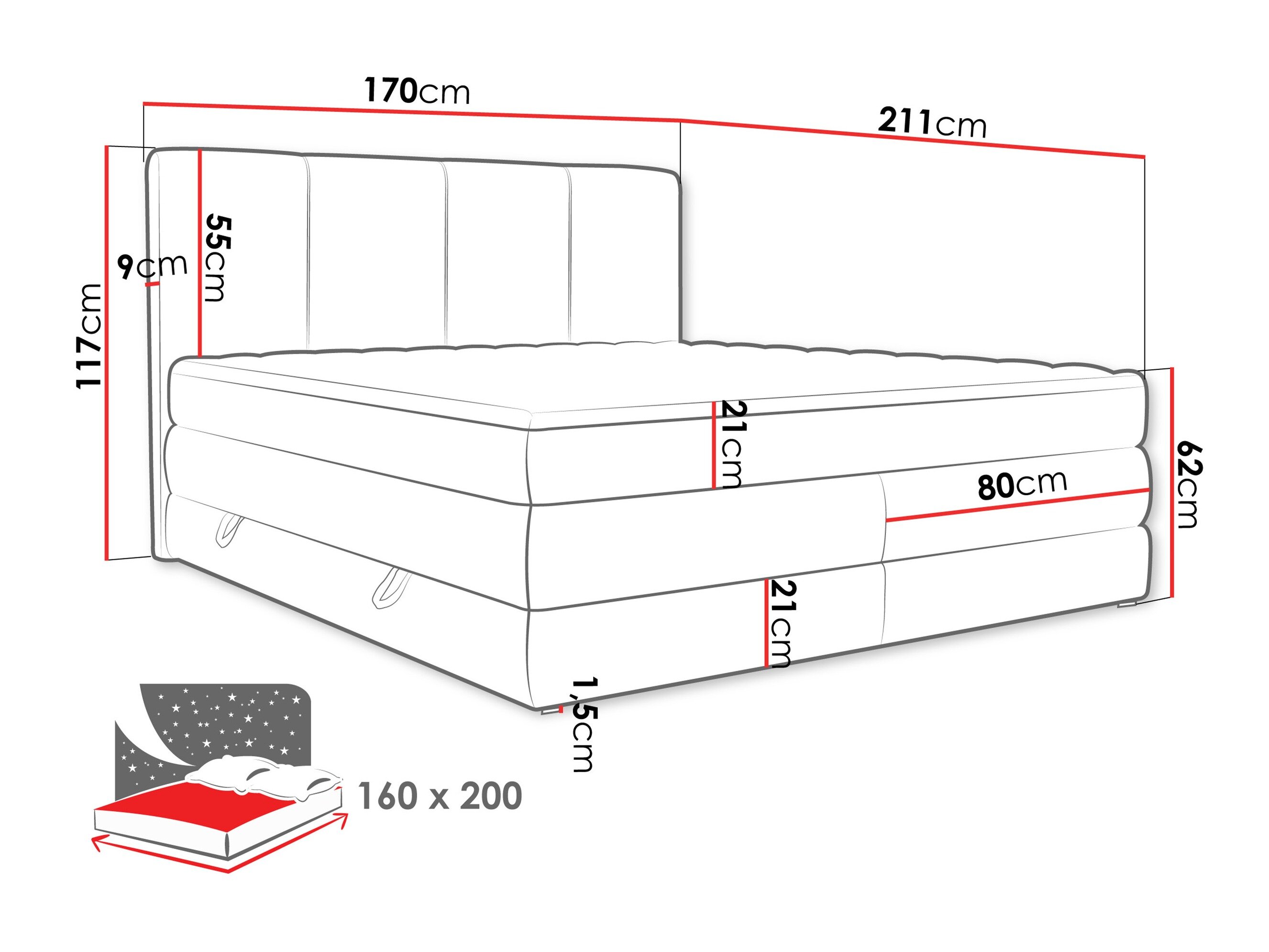 Boxspring ComfiDream Caelion (Onega 18)