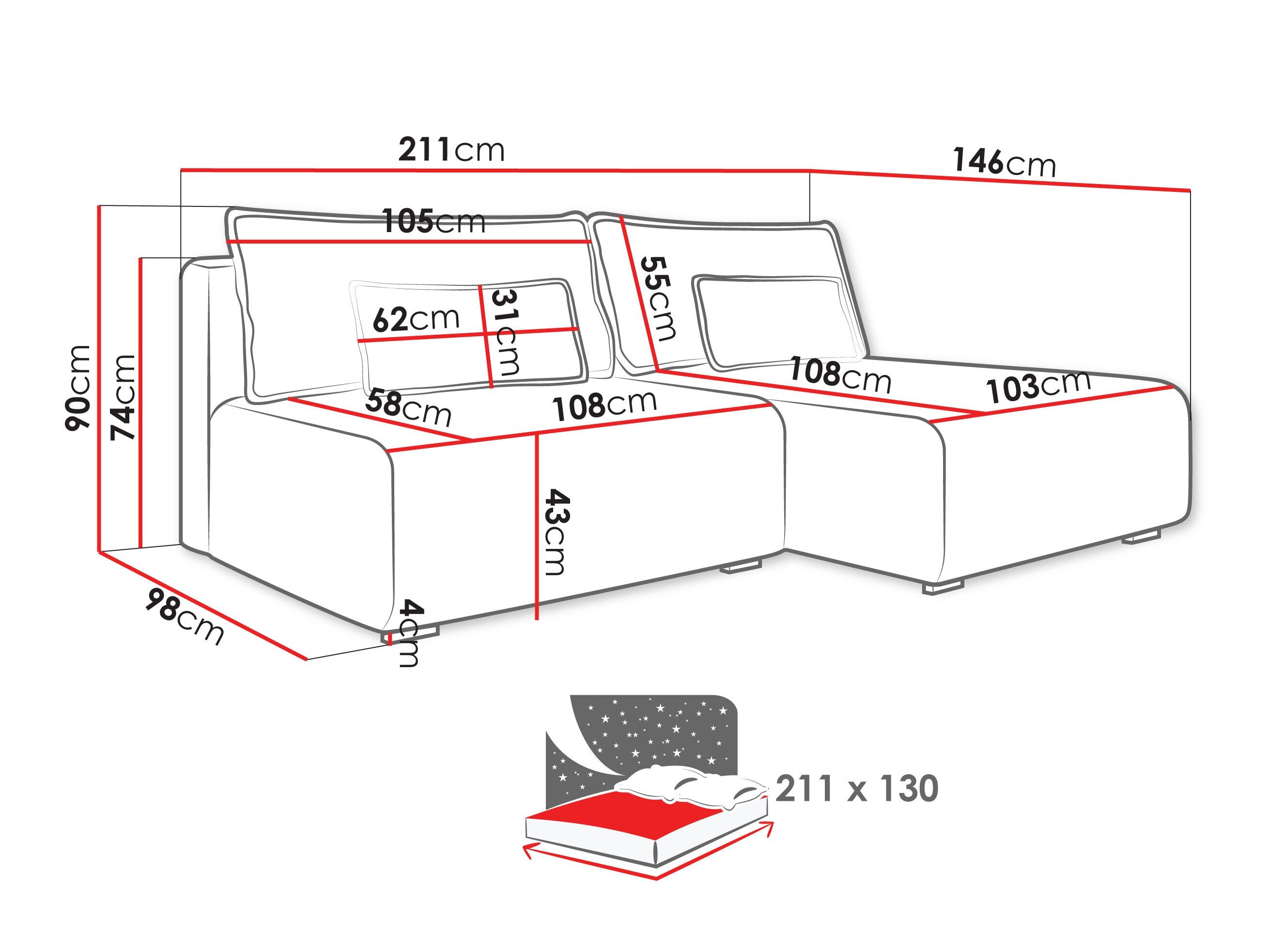 Hjørnesofa TrendyNest Fenestal (Tilia 100)
