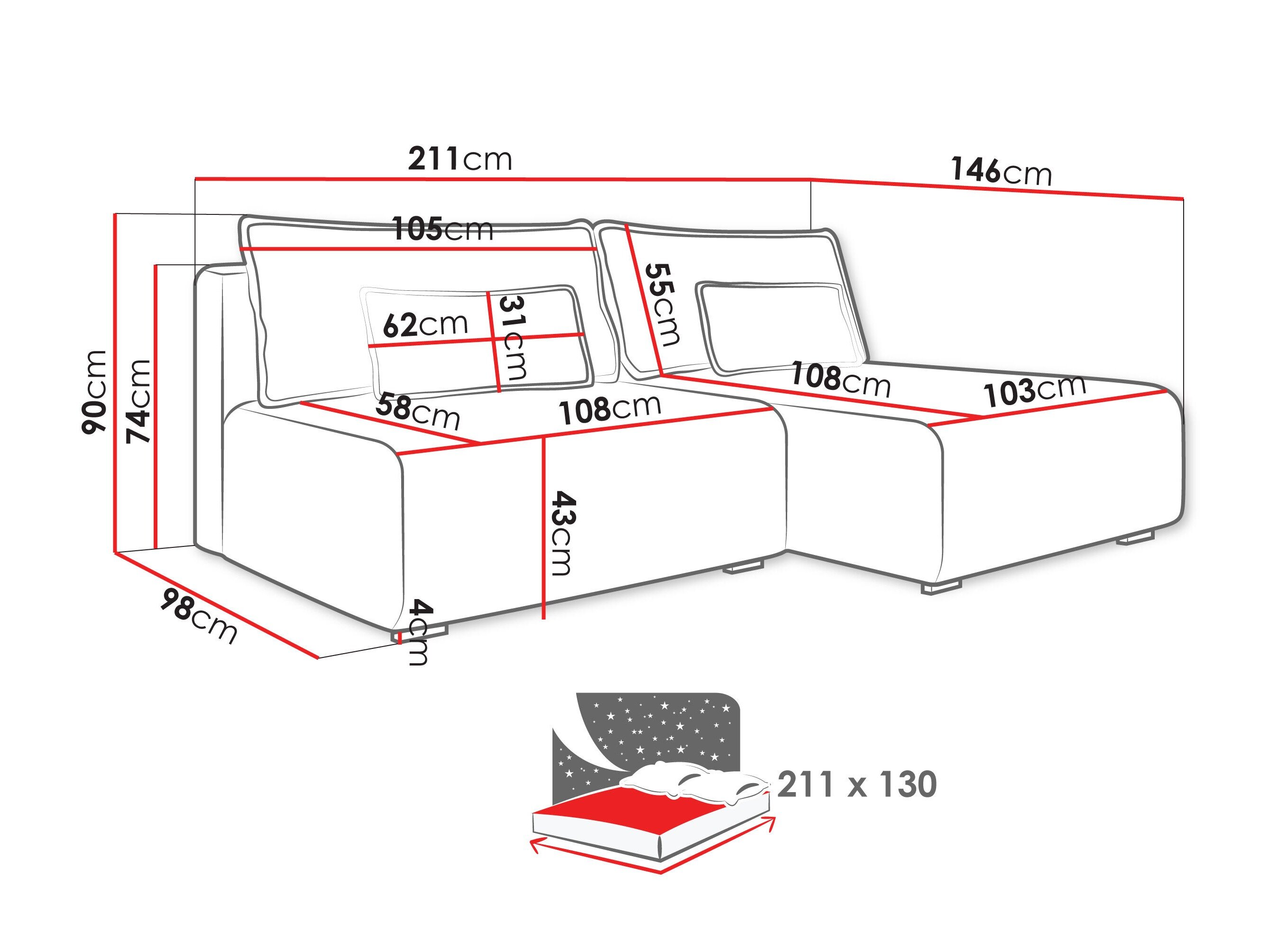Hjørnesofa TrendyNest Fenestal (Tilia 52)