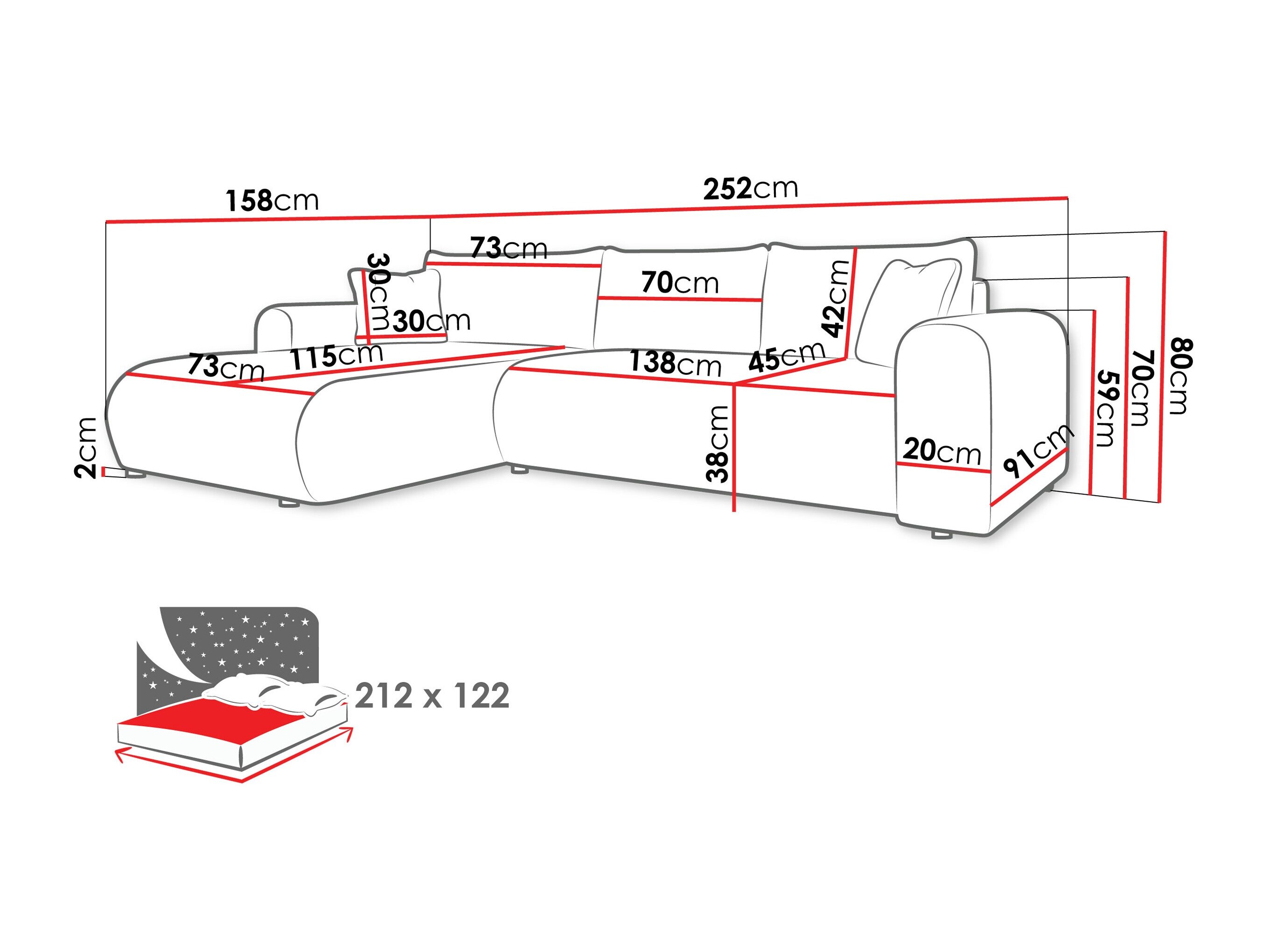 Hjørnesofa Comfivo Labor (Poso 135)