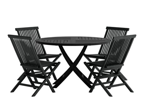 Tafel en stoelen set Nunova 145 (Zwart)