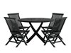 Tafel en stoelen set Nunova 145 (Zwart)