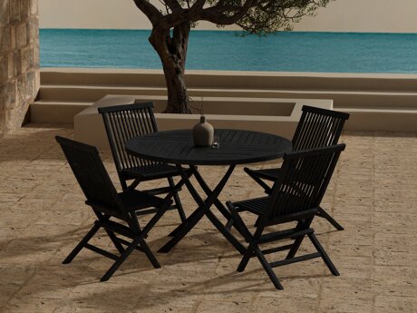 Tafel en stoelen set Nunova 145 (Zwart)