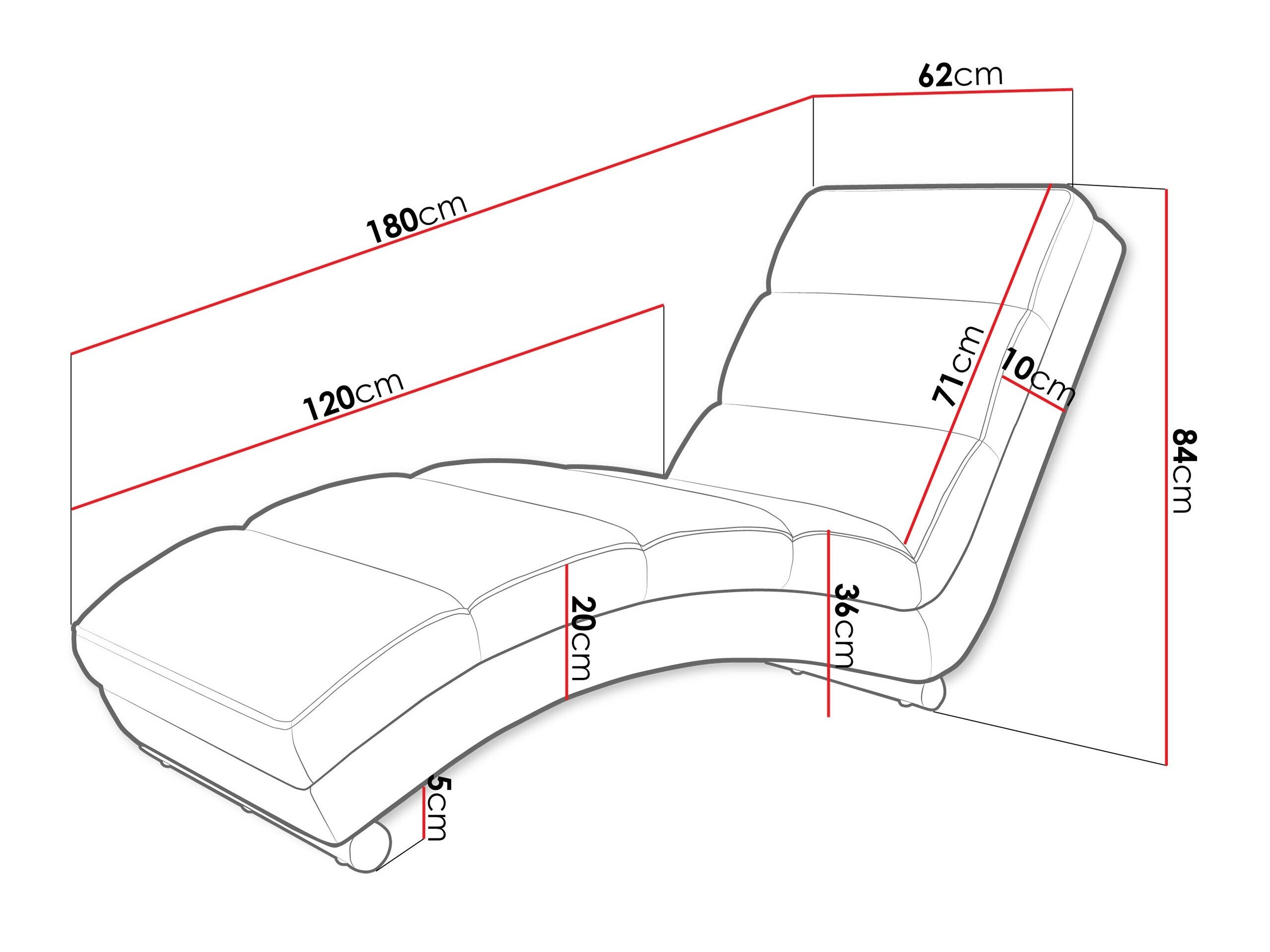 Chaiselong Comfivo  Pirum (Soft 017 + Lawa 05)