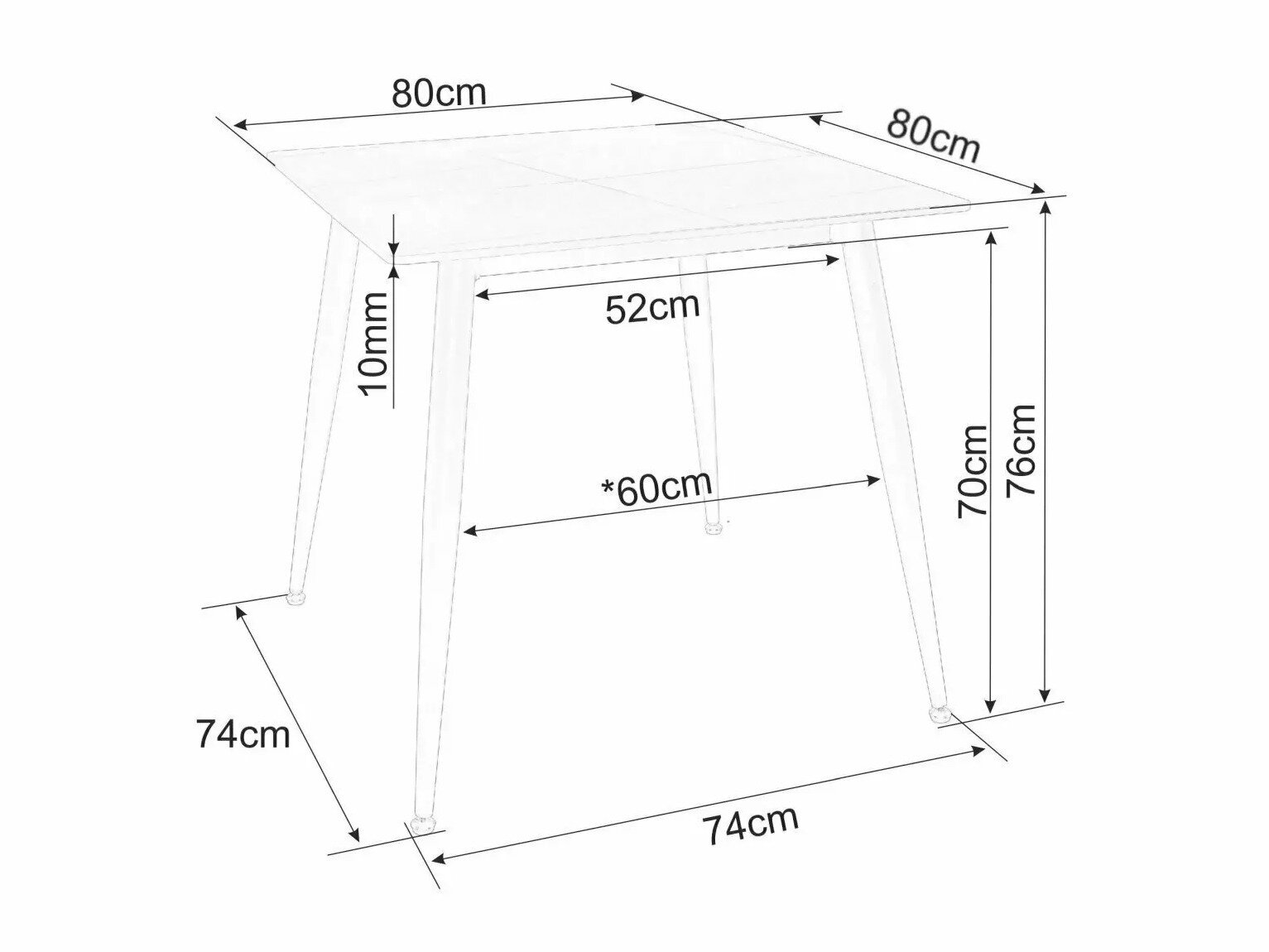 Tafel Detroit 876 (Wit marmer + Zwart)