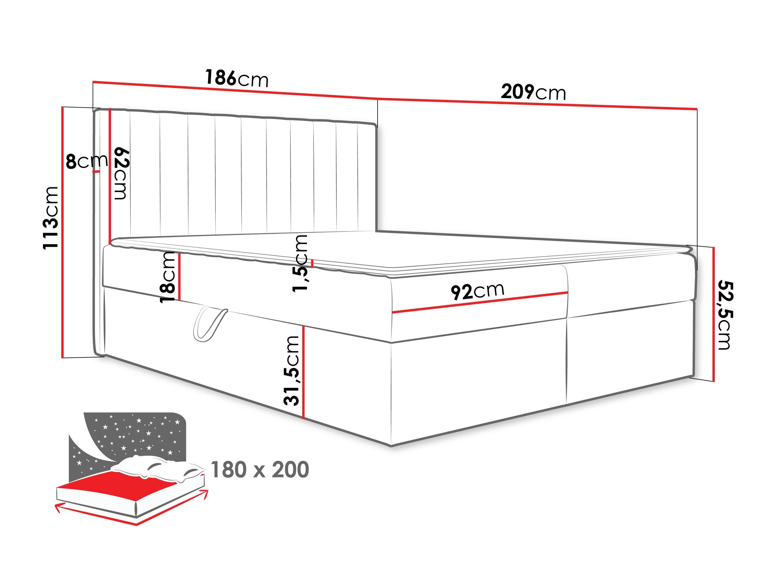 Kontinentālā gulta Garland 100 (Lima 46)