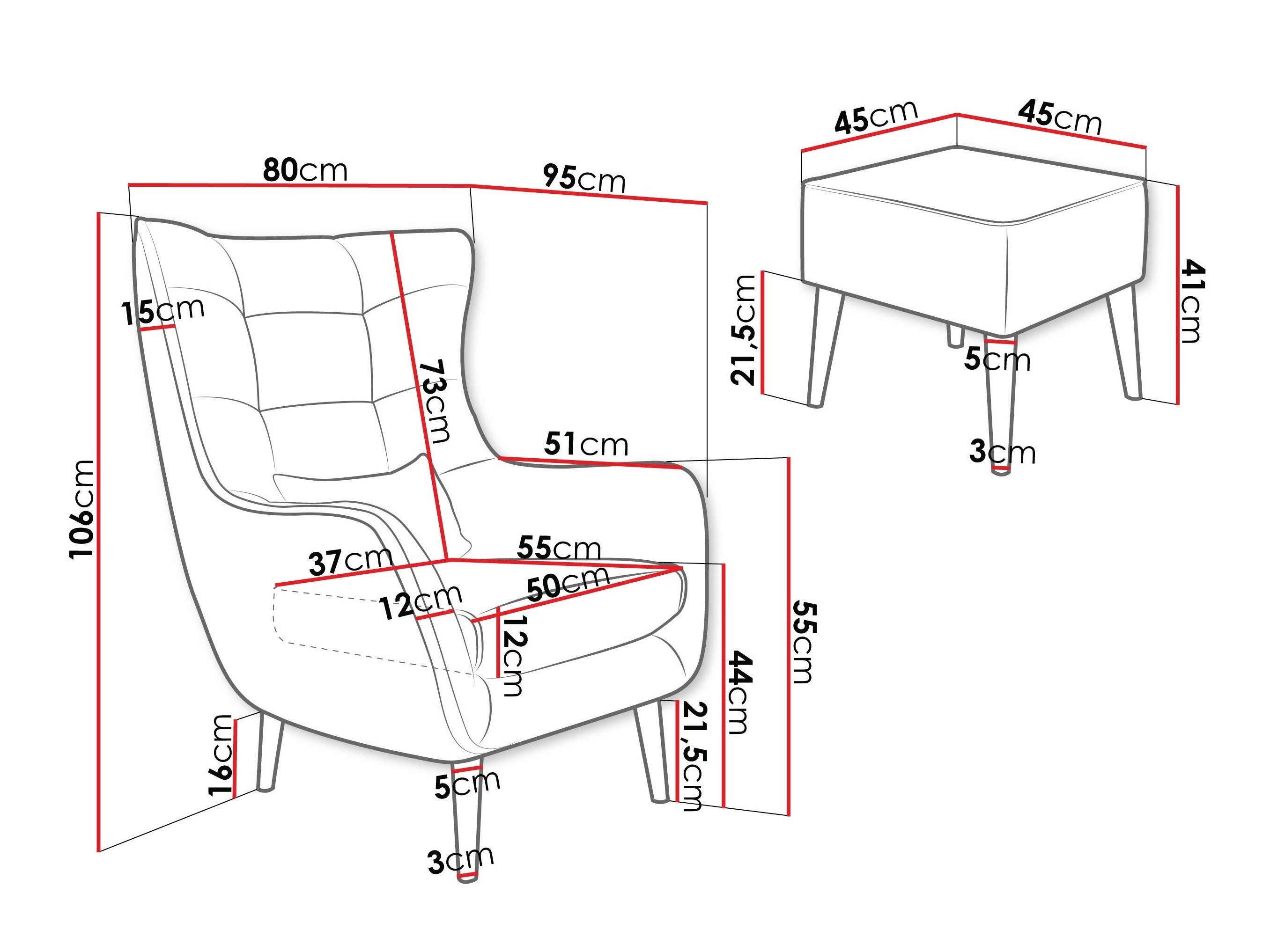 Lænestol Comfivo Ulmus VII (Lambi 04)