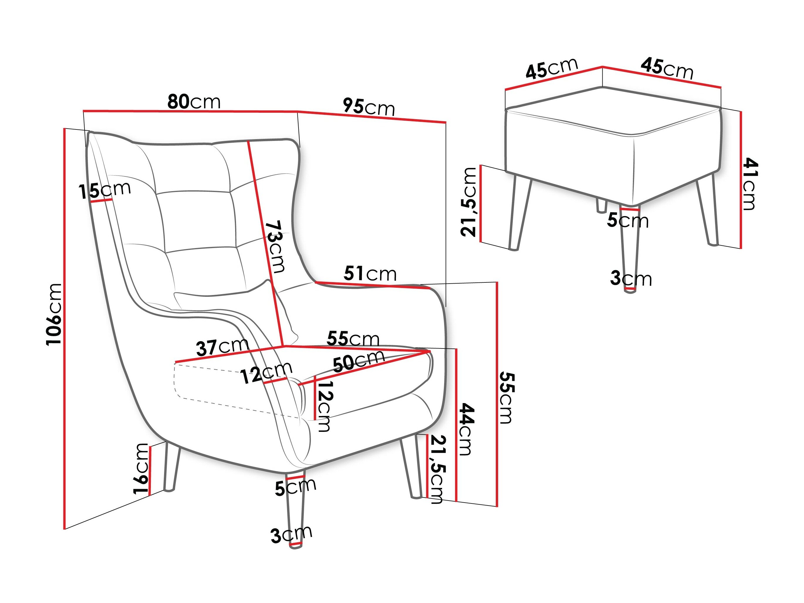Lænestol Comfivo Ulmus VII (Lambi 08)