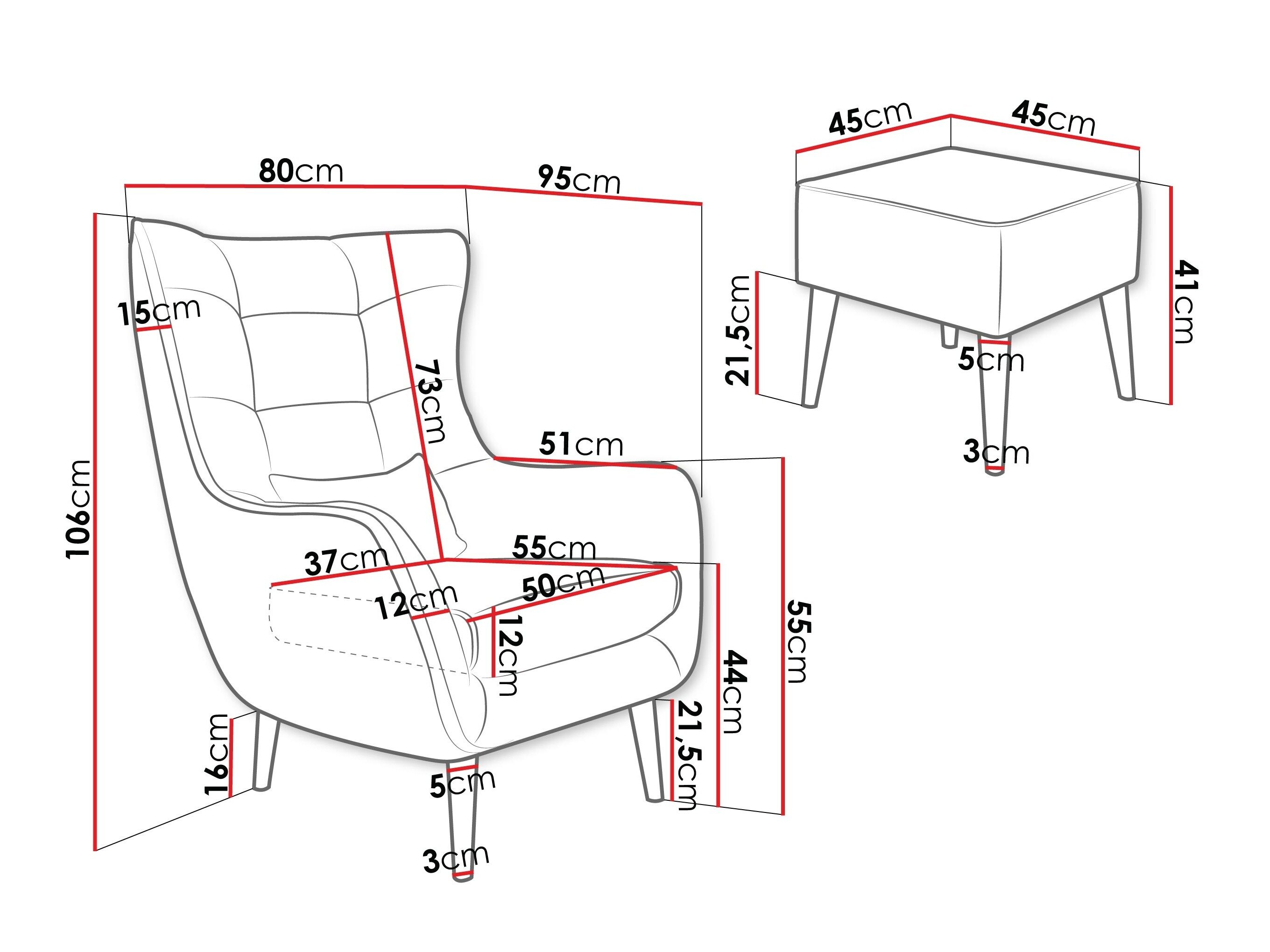 Lænestol Comfivo Ulmus VII (Lambi 12)