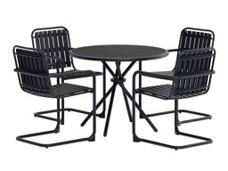 Tafel en stoelen set Dallas 5192 (Zwart)