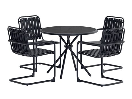 Tafel en stoelen set Dallas 5192 (Zwart)