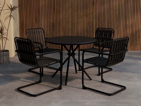 Tafel en stoelen set Dallas 5192 (Zwart)