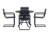 Tafel en stoelen set Dallas 5192 (Zwart)